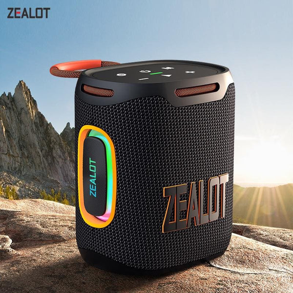 Zealot S122 25W Bluetooth Speaker LED Lights 6000mAh Rechargeable Battery - Black - Zealot