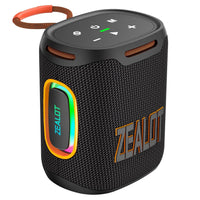 Zealot S122 25W Bluetooth Speaker LED Lights 6000mAh Rechargeable Battery - Black - Zealot