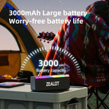 Zealot S72 20W Bluetooth Speaker LED Light Bar 3000mAh Rechargeable Battery - Black - Zealot