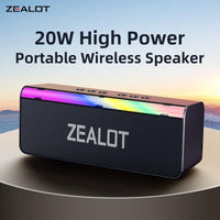 Zealot S72 20W Bluetooth Speaker LED Light Bar 3000mAh Rechargeable Battery - Black - Zealot