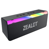 Zealot S72 20W Bluetooth Speaker LED Light Bar 3000mAh Rechargeable Battery - Black - Zealot