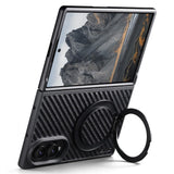Samsung Galaxy Z Fold8 SUTENI G3 Carbon Fiber Texture Magnetic Case with Rotating Kickstand - Black - Noco