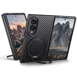 Samsung Galaxy Z Fold8 SUTENI G3 Carbon Fiber Texture Magnetic Case with Rotating Kickstand - Black - Noco