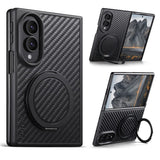 Samsung Galaxy Z Fold8 SUTENI G3 Carbon Fiber Texture Magnetic Case with Rotating Kickstand - Black - Noco