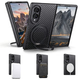 Samsung Galaxy Z Fold8 SUTENI G3 Carbon Fiber Texture Magnetic Case with Rotating Kickstand - Black - Noco