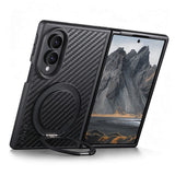 Samsung Galaxy Z Fold8 SUTENI G3 Carbon Fiber Texture Magnetic Case with Rotating Kickstand - Black - Noco