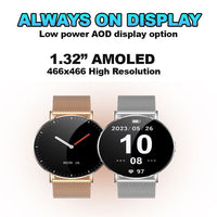 KM88 Womens Smart Watch 1.32’’ AMOLED Display AOD Wireless Calls - Noco