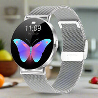 KM88 Womens Smart Watch 1.32’’ AMOLED Display AOD Wireless Calls - Silver - Noco