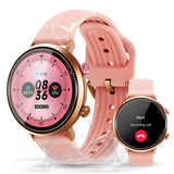 Oukitel BT60 Womens Smart Watch Fitness Tracker 1.32in AMOLED Display Sports Mode - Gold with Pink Strap - Oukitel