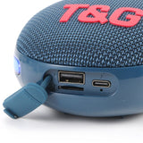 T&G Quick-Clip TG447 5W Bluetooth Speaker LED Lights 1200mAh FM Radio - T&G