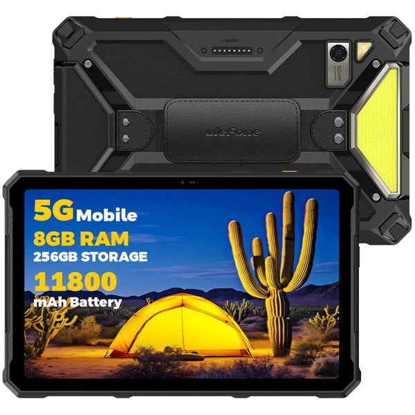 Ulefone Armor Pad 4 Ultra 5G 8GB + 256GB RUGGED Tablet Camping Light 11800mAh Battery 10.36’’ 2K Screen - Black - Ulefone