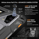 Ulefone Armor Pad 5 Ultra 5G 12GB + 512GB Rugged Tablet with Projector | Camping Light | 24200mAh Battery | 11’’ FHD+ Screen - Ulefone