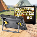Ulefone Armor Pad 5 Ultra 5G 12GB + 512GB Rugged Tablet with Projector | Camping Light | 24200mAh Battery | 11’’ FHD+ Screen - Ulefone