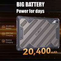 Cubot Tab Kingkong 2 Rugged 4G Tablet 8GB RAM + 256GB 20400mAh Battery Alloy Handle - Black - Cubot