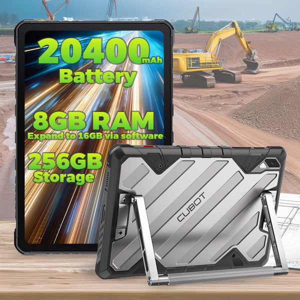 Cubot Tab Kingkong 2 Rugged 4G Tablet 8GB RAM + 256GB 20400mAh Battery Alloy Handle - Black - Cubot