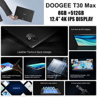 Doogee T30 Max 4G Tablet 12.4’ 4K IPS Screen 8GB RAM + 512GB 50MP Camera - Doogee