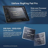 Ulefone Rugking Pad Pro 4G + eSim Rugged Tablet | 8GB + 128GB | 8.68’’ Display | 7100mA Battery - Black - Ulefone