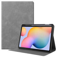 Deluxe Folding Flip Cover with Pen Slot for Samsung Galaxy Tab S6 Lite P610 / P615 - Grey - acc Noco