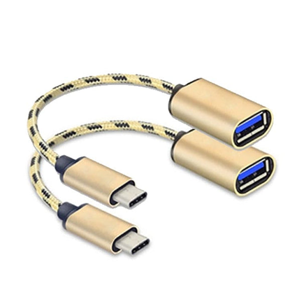[2 PACK] TYPE-C Male to USB 3.1 Female OTG Braided 175mm USB Adapter - acc NOCO