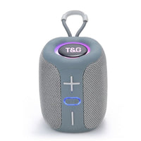 T&G TG658 8W Bluetooth Speaker LED Halo Light 1200mAh Rechargeable Battery - Grey - bluetooth speaker XDobo