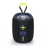 T&G TG658 8W Bluetooth Speaker LED Halo Light 1200mAh Rechargeable Battery - Black - bluetooth speaker XDobo
