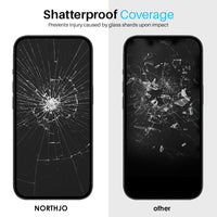 [2 Pack] Apple iPhone 14 Pro Northjo Glass Screen Protector with installation frame - Noco