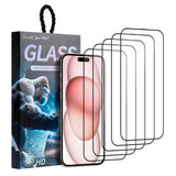 [5 PACK] iPhone 15 High Quality HD Tempered Glass Screen Protector - Enkay