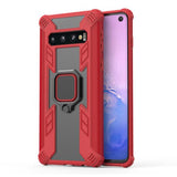 Samsung Galaxy S10 TPU + Transparent Cover with Ring/Stand - Red - Cover Noco