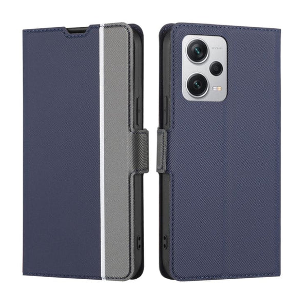 Redmi Note 12 Pro+ 5G Twill Pattern Flip Phone Cover and Wallet - Blue - Cover Noco