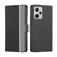 Redmi Note 12 Pro+ 5G Twill Pattern Flip Phone Cover and Wallet - Black - Cover Noco