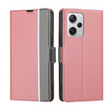 Redmi Note 12 Pro+ 5G Twill Pattern Flip Phone Cover and Wallet - Pink - Cover Noco