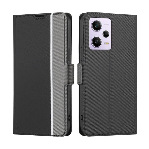 Redmi Note 12 Pro 5G / Poco X5 Pro 5G Twill Wallet Flip Cover Card Slots - Black - Cover Noco