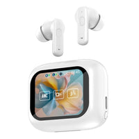 LY30 Wireless Earphones BT5.4 Smart Screen Charging Case Auto Connect - White - WEKOME