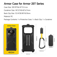 Ulefone Armor 25T Pro Rugged Cover + Quick Clip Carabiner - Ulefone