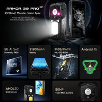 Ulefone Armor 29 Pro 5G Rugged 6.67’’ AMOLED Display 16GB + 512GB 21200mAh Battery Emergency Light - Ulefone