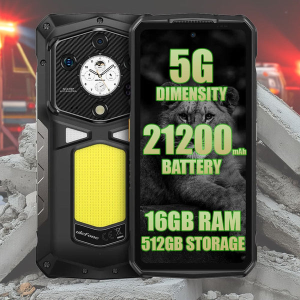 Ulefone Armor 29 Pro 5G Rugged 6.67’’ AMOLED Display 16GB + 512GB 21200mAh Battery Emergency Light - Ulefone