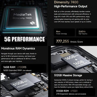 Ulefone Armor 29 Pro 5G Rugged 6.67’’ AMOLED Display 16GB + 512GB 21200mAh Battery Emergency Light - Ulefone
