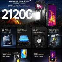 Ulefone Armor 29 Pro Thermal Camera 5G Rugged 6.67’’ AMOLED Display 21200mAh Battery 16GB + 512GB - Ulefone