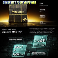 Ulefone Armor 34 Pro 5G Rugged Projector Phone 6.95’’ Display 25500mAh Battery 16GB + 512GB - Ulefone
