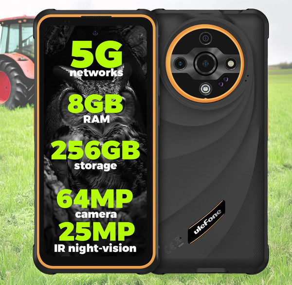 Ulefone Armor X31 Pro Rugged 5G Phone 8GB + 256GB 64MP Camera 6.6in Screen - Orange - Ulefone