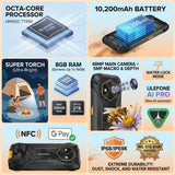 Ulefone Rugking 4 Pro 4G Phone | 8GB + 256GB | 10200mAh Battery | 6.56in Screen | NFC - Ulefone