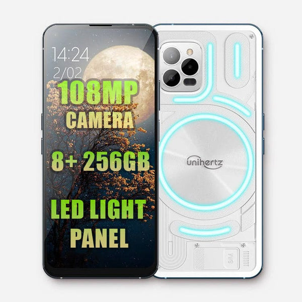 Unihertz Luna LED Light Panel 6.81’ FHD+ Display 108MP Camera 8GB+256GB 5000mAh Battery Android 12 - White