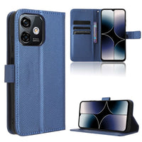 Ulefone Note 16 Pro Flip Front Phone Cover Card Slots Diamond Texture - Blue - Cover Noco