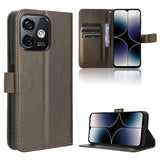 Ulefone Note 16 Pro Flip Front Phone Cover Card Slots Diamond Texture - Brown - Cover Noco