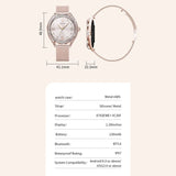 V66 Womens Smart Watch Fitness Tracker 1.28in AMOLED Display Sports Modes Music Control Alarms Notifications - Lige