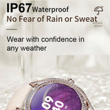 V66 Womens Smart Watch Fitness Tracker 1.28in AMOLED Display Sports Modes Music Control Alarms Notifications - Lige