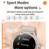 V66 Womens Smart Watch Fitness Tracker 1.28in AMOLED Display Sports Modes Music Control Alarms Notifications - Lige