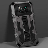 Vanguard Shockproof Rugged Protective Case with Stand/Holder for Poco X3 / X3 PRO / X3 NFC - Black - acc Noco