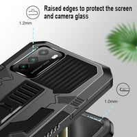 Vanguard Shockproof Rugged Protective Case with Stand/Holder for Poco X3 / X3 PRO / X3 NFC - Black - acc Noco