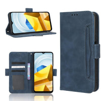 Poco M5 Deluxe Flip Cover Case Credit Card Slots Magnetic Closing - Blue - Cover Noco